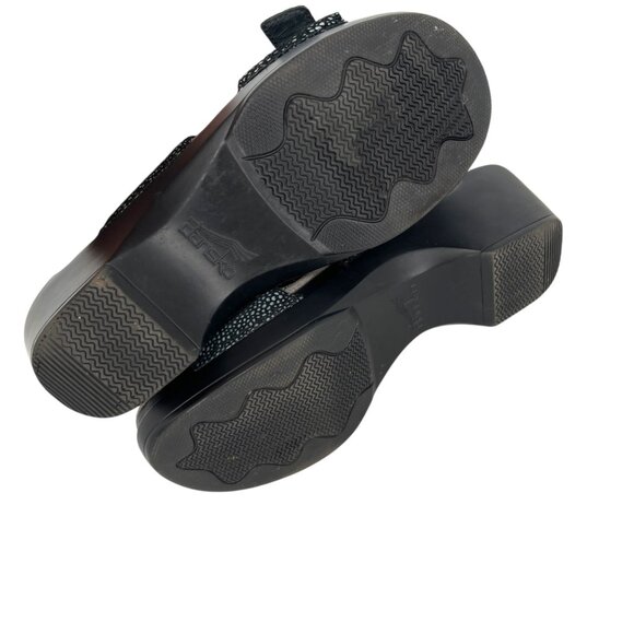 Dansko Sophie Sandals Double Strap Slip-on Black Silver Size 39 EU Size 9 US - Picture 6 of 10